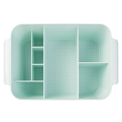 mDesign Kosmetik-/Makeup-Caddy zum Aufbewahren von Heilmitteln, Kosmetika wie Lippenstift, Nagellack, Haarclips, Schmuck – Minzgrün - 5