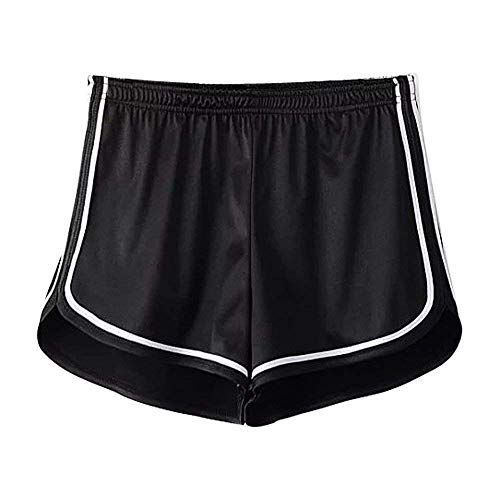 Women's Casual White Egde Hot Pants Silk Slim Loose Mid Elastic Waist Workout Skinny Shorts