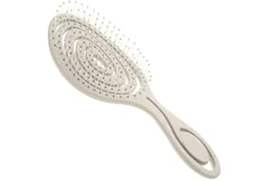 CS Beauty Eco Friendly Straw Hairbrush, Flexible Soft Pin Bristles, Detangling Wet/Dry Hair, Head Massaging Pro (Oatmeal)