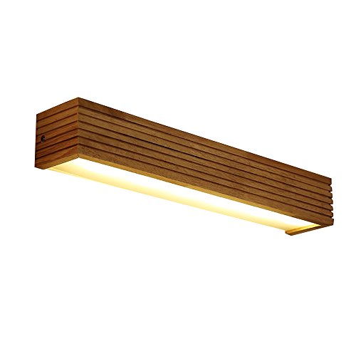 Preisvergleich Produktbild YUAN JIAN LED Wandleuchte Einfache moderne Nachttischlampe Spiegel Frontlicht Spiegelschrank Lampen Massivholz Schlafzimmer Wandleuchten Lampen und Laternen Balkon Laternengang Eingang Warm weiß 55cm ( Farbe : Warmweiß-35cm )