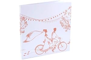 SANTEX MARIAGE Guest Book Country Chic Bianco con Decorazioni Rosa in Stile Provenzale - Libro Degli Ospiti Firme Dediche Matrimonio Wedding Book