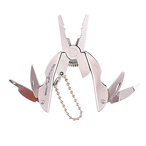 Preisvergleich Produktbild Multi Funktion Pocket EDC Werkzeug Schlüsselanhänger Mini faltbare Zangen Messer Schraubendreher Edelstahl