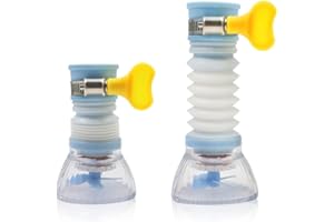 ROUCERLIN Faucet Water Purifier, Movable Kitchen Tap Head 360 Rotatable Sink Faucet Sprayer, Swivel Water Saving Tap Aerator Diffuser Faucet Nozzle Filter Adapter, Anti-Splash Extender Spout (Blue)