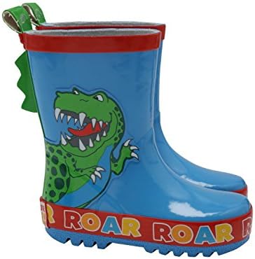Dinosaur Roar Boys Blue TY Character Pull On Scale Back Detail Wellies Splash Welly Boots multicolour Uk12 Eur31