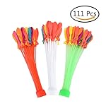 3 Bunches 111Pcs Water Ballons Filler Toys with Different Colors Orange Blue Yellow Pink Purple