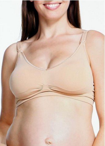 Mamaway Award Winning Maternity Seamless/Breastfeeding Nursing Bra | Sleep Bra | Strong Support | Australia Mother and Baby Award Silver | Nude