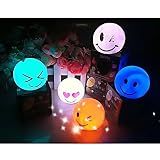 Geschenk-Idee! VENI MASEE LED Lächeln abgeflachte Kugel Farbwechsel Nachtlicht, LED-Kerze, Random Art von Eindrücken, Preis / Stück - 4