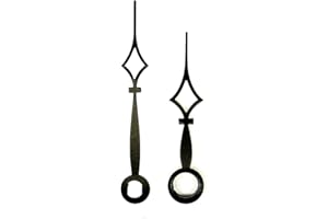 DANS CLOCK SHOP Nuevo Recambio Negro Euroshaft Reloj Manos Compatible con UTS Hermle Kienzle Junghans Alemán Manecillas - Negro, 38mm Black (A)