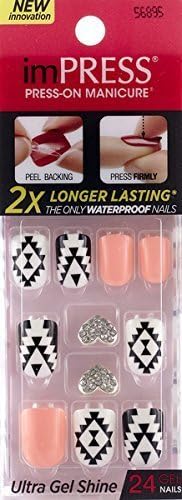 **NEW 2015** KISS imPRESS "NIGHT FEVER" 2x Longer Lasting Short Nails by Broadway Press-On Manicure Nails