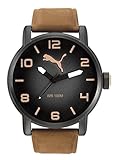 Puma Time Herren-Armbanduhr 10414 - Leather Brown Analog Quarz Leder PU104141004