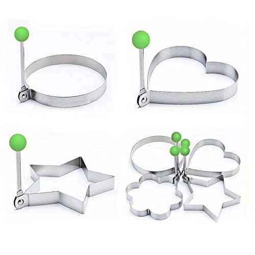 Omelet, ESAILQ 4PC dickes Edelstahl-Omelett-Form-Kontrolle Reis-Omelett-Form-Liebe