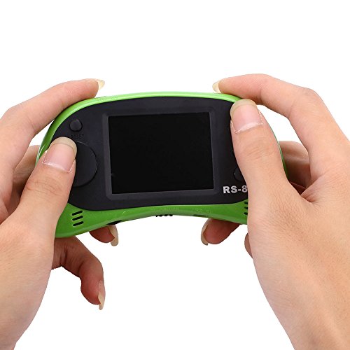 Preisvergleich Produktbild Kinderhandspielkonsole Retro Videospiel-Spieler-bewegliches Säulengang-Spiel-System mit 2.5 "Farb-TFT-Bildschirm 8 Bit 260 Klassische Spiele (grün)