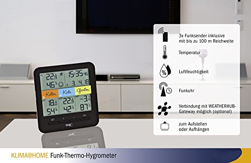 TFA Dostmann 30.3060.01 Funkthermo-Hygrometer Klima Home, schwarz - 5