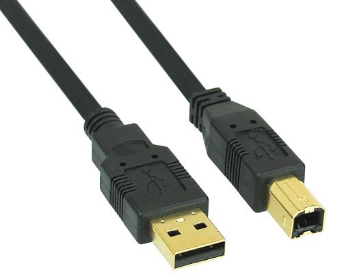 InLine USB 2.0 Kabel, A an B, schwarz, Kontakte gold, 5m