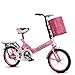 Produktbild Kinder-Klapprad, ultraleichtes tragbares 16-Zoll-20-Zoll-Fahrrad für Grund- und Mittelschulkinder, stoßdämpfendes Mädchenfahrrad A ++ (Color : Pink -B, Size : 16 inches)