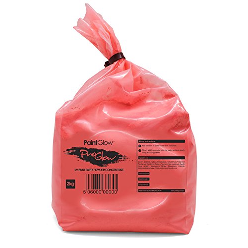 PaintGlow UV Paint Party Powder Concentrate, Neon Red kg