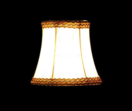 Splink 2 Pcs Lampenschirm E12/E14 Handgemacht Stoff Stehlampe Tischlampenschirm mit Gold Trim Vintage Barockstil - 6