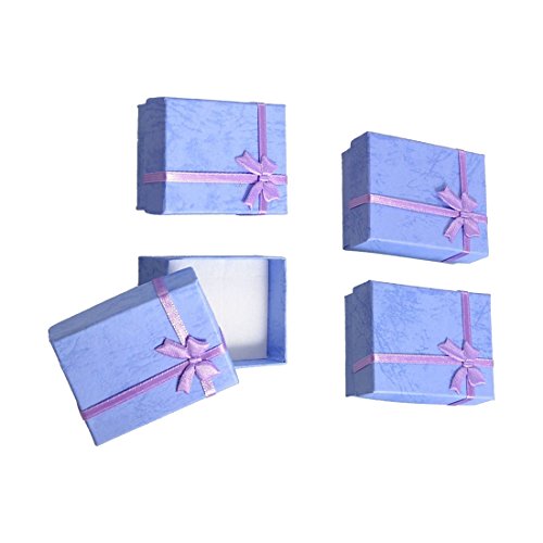 Schmuck box – SODIAL(R) Geschenkkaestchen, rechteckig, mit Schleifen, lavendelfarben, 4 Stueck - 2