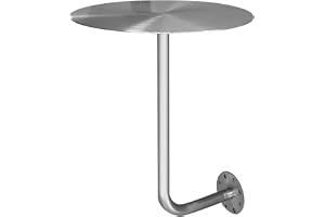 Väggmonterat Litet Runt Bord For Café, Dessertbutik Och Hem - 3,0mm Tjock Järnmetall, Deformationsfri, Platsbesparande(Stainless Steel,40x45x20cm)