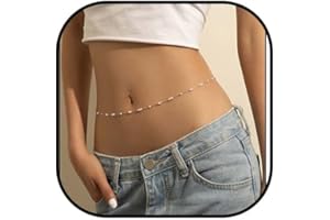 Zookey Catena Boho Belly Argento Catena Vita Perline Catena Vita Catena Corpo Perla Gioielli per Donne e Ragazze