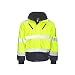 Produktbild Warnschutz-Pilotenjacke Winter gefüttert mit Kapuze & Fleecekragen, winddicht & wasserabweisend nach EN 20471 für Herren & Damen (XXXL, Neongelb/Marine)