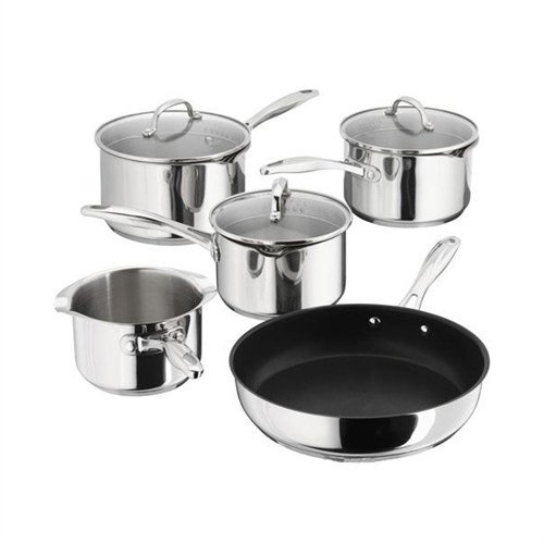 PP374 Stellar 7000 5 Piece Saucepan Set, Draining Lids, Non Stick Fry Pan, Milk Pan