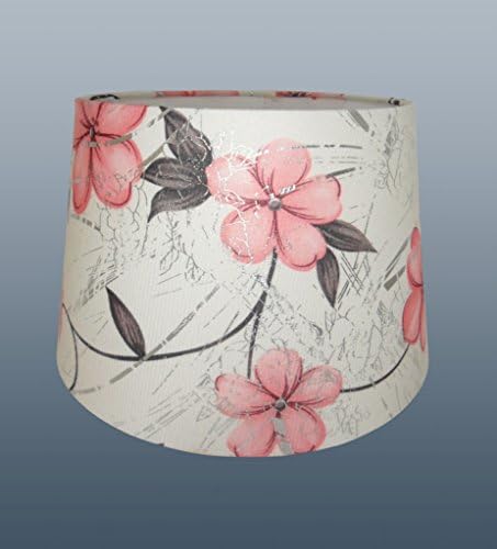 11" Laura Empire Drum Shade in Pink + Cream for Ceiling & Table Lamp Use