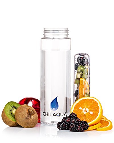 Wasserflasche mit Fruchteinsatz / Trinkflasche für Fruchtschorlen + Eiswürfelform Kugel aus Silikon – Beste Wasserflasche / Infuser aus hochwertigem Eastman Tritan Material - 4