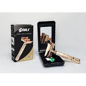 Baili ® Rose Gold Elegant Chrome Plated Butterfly Double Edge Safety Razor Fits All Double Edge Razor Blades, Gift For… - Image 4