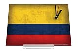 Reloj de escritorio Trotamundos bandera de Colombia Decoración Retro