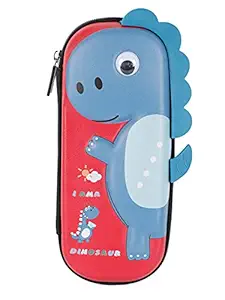 Passion Petals EVA Material Dinosaur Embossed Hardtop Pencil Case Organizer,Pencil Box,Pen Holder Red for Boys and Girls