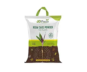 JD FRESH Neem Cake Powder Organic Fertilizer and Pest Repellent for Plants 100% Natural Organic Fertilizer for Plant Growth - 5KG
