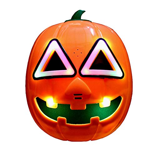 Yibidys Maschera di Zucca di Halloween Maschera di Zucca illuminata?Divertente Maschera per Halloween, Natale, Ringraziamento, Carnevale Crazy Festival Party
