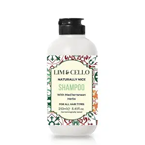 Lim & Cello Naturally Nice Shampoo with 9 Mediterranean Herbs | Rich in Vitamins, Antioxidants | Cleanses and Detoxes Leaving Hair Revitalized, 250 ml / 8.45 fl. oz