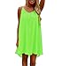 Produktbild  Loveso Frauen Damen Kurzarm Elegante Casual Lose Spitze Durchbrochen T-Shirt Kleid Chiffonkleid Sommer Minikleid (A-Fluoreszierendes Grün, M)