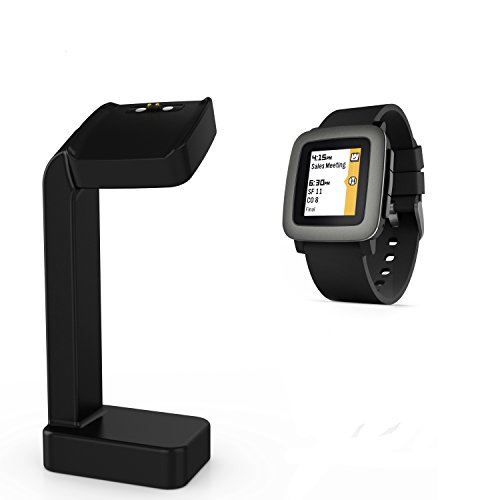 Pebble time stehende Ladestation GOOQ USB-Ladestation matte Oberfläche Unterlage für Pebble time Uhr Schwarz