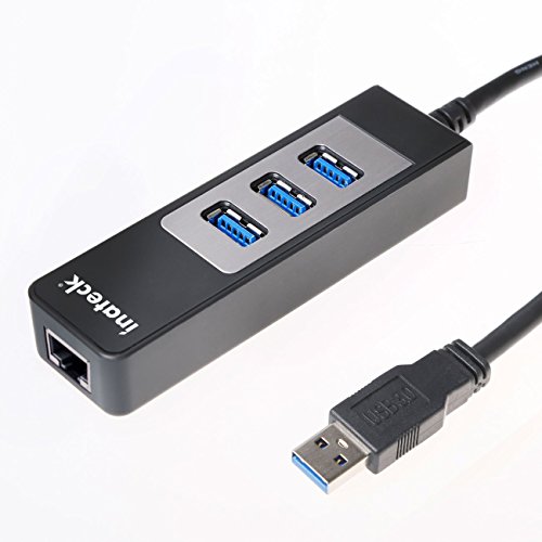 [3-port USB 3.0 + 1-port Gigabit Ethernet LAN] Inateck 3 port USB3.0 HUB mit 1 RJ45 Port 10/100/1000 Gigabit Ethernet LAN Network Adapter für Notebooks, Ultrabooks, Macbook und Tablets mit USB-Anschlüssen - 3