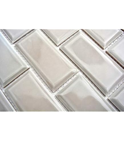 Metro Subway Mosaik Fliesen Keramik Steingrau - 300x300 Mm Bogen Für Wand, Bad, Dusche & Küche