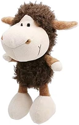 Soft Squeak Dog Toys Furrybaby Sturdy Plush Chew Toy for Puppies (Brown Lamb)