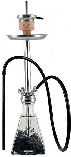 Shisha Set mit Shisha Amy Aero-X Klick II, Kohleanzünder, Naturkohle, Kaminkopf, Dampfsteine und eine kleine Überraschung (Schwarz / Chrome) - 2