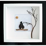 Steinbild - Pebble Art - Liebespaar und Sonne