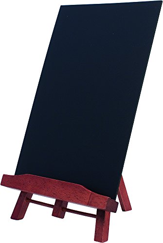 Securit Tisch-Staffelei mit Kreidetafel, A4, lackiert, mahagonifarben - 3