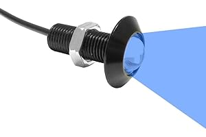 ‎WITTKOWARE WITTKOWARE LED-Einbauleuchte aus Aluminium, schwarz, Ø 22mm (Einbaudurchmesser 10mm), 12V/DC (9,5-13,8V), 1,2W, Leuchtfarbe blau