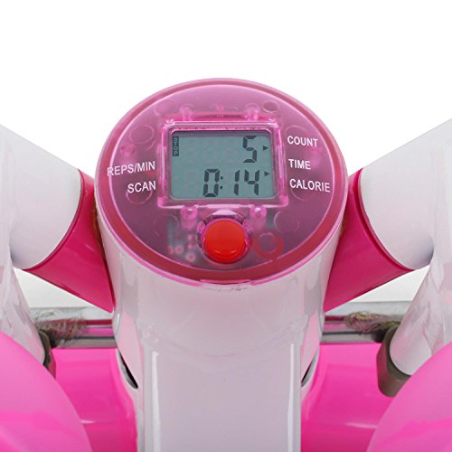 Klarfit Powersteps Aerobic Stepper Twist-Stepper mit Bändern (inkl. Trainingscomputer, 2 Expander-Bänder, Anzeige: Kalorien Schrittzahl) schwarz blau rosa oder silber - 7