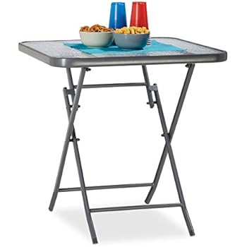 Amazon.de: Metall Klapptisch 60x60cm Schwarz Beistelltisch Balkontisch