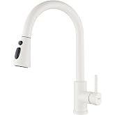 Tondiy White Removable Kitchen Faucet with 3 Modes, Sink Mixer | With Extendable Shower, Single-lever Mixer Tap with 360&deg; Swi