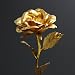 Produktbild PIXNOR Blattgold Rose mit Acryl Herz förmigen Standfuß, Valentinstag Geschenk ,Hochzeitsgeschenk ,Mutter Tag Geschenk Geburtstag Geschenk Geburtstagsgeschenk (Gold)
