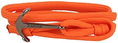 7details Premium Anchor Bracelet for Men and Women in Terracotta Orange Made in Spain, Farbe:Gunmetal Grey