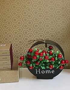 Garden Hub Wrought Iron Wall Hanging Flower Pot Stand (9 inches Dia, Without Flower) (Black)