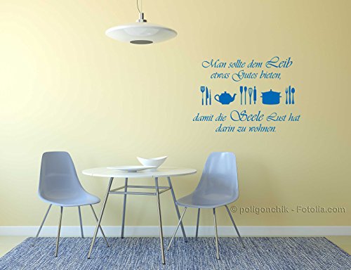 Wandtattoo W356 Man sollte dem Leib… – Wohnzimmer (58×40 cm) schwarz - 8